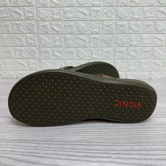 Vionic Tide II Sandal Womens Size 12 Brown Metallic Slip On Open Toe Flip Flop - Picture 6 of 7